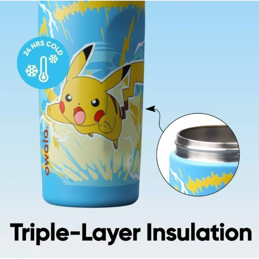 TARGET X POKEMON NEW Owala Pikachu 16oz Insulated Stainless Steel Water Bottle - Picture 4 of 4